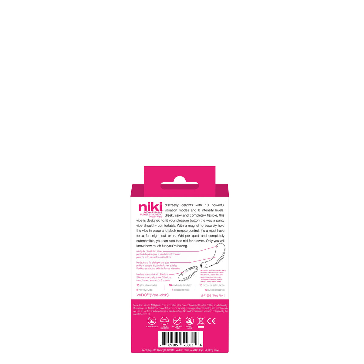 Niki Rechargeable Flexible Magnetic Panty Vibe - Pink