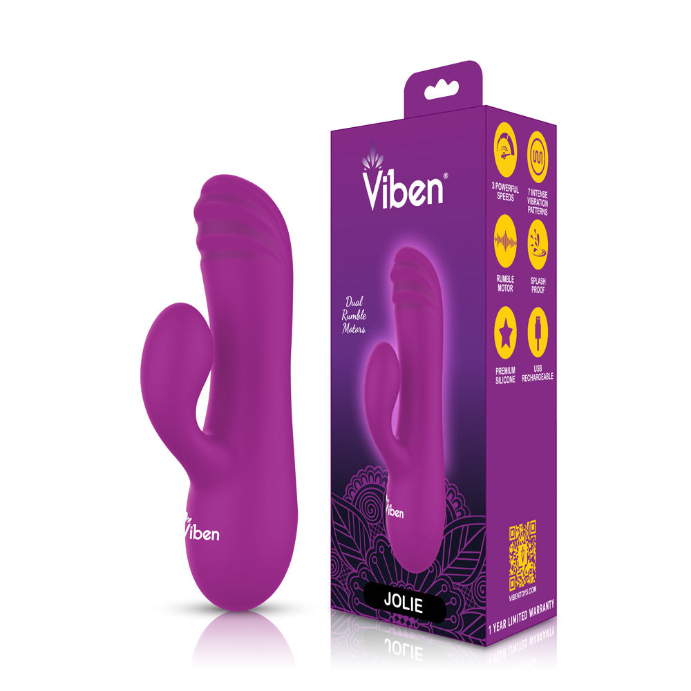 Jolie Mini Pleasure Ridges Rabbit Vibe - Berry