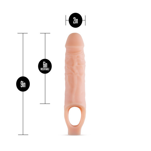 Performance Plus - 9 Inch Silicone Cock Sheath Penis Extender - Vanilla