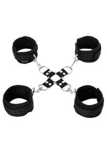 5 Piece Hog Tie and Cuff Set - Black