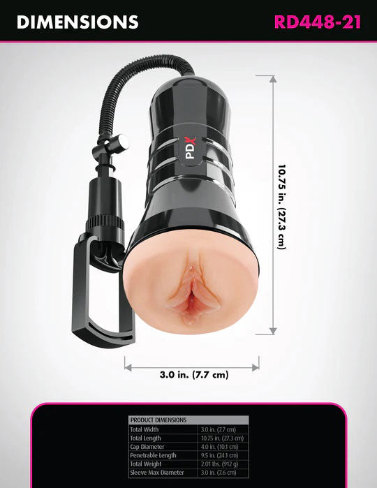 Pdx Extreme Wet Pussies Super Sucker XXL Stroker - Light