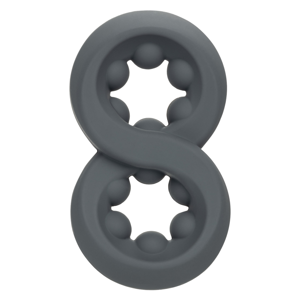 Alpha Liquid Silicone Beaded Crazy 8 Ring Grey
