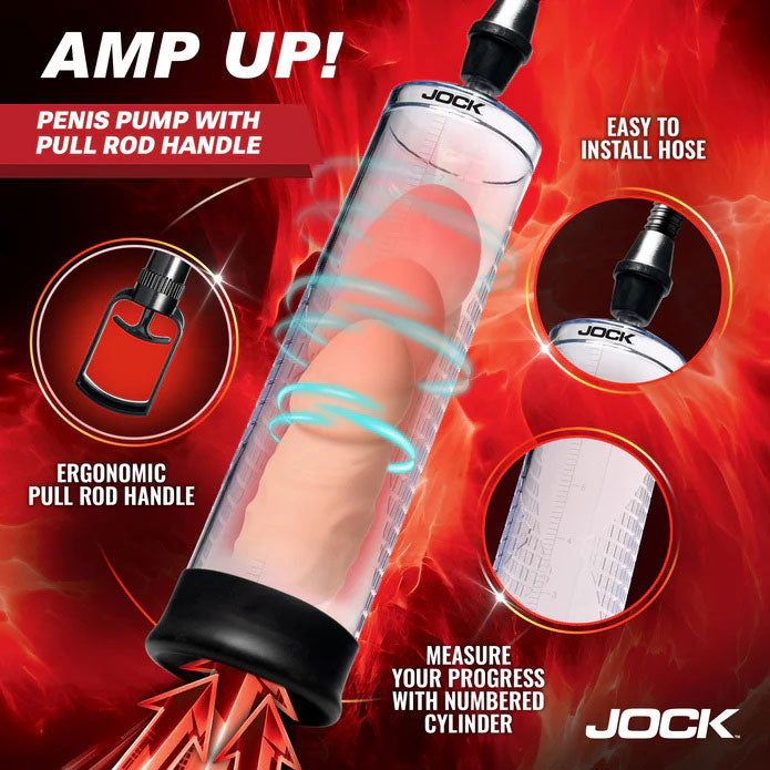 Amp Up Penis Pump With Pull Rod - Clear
