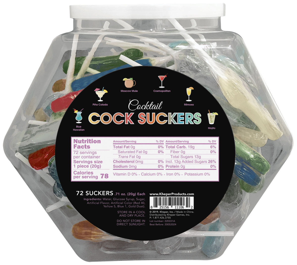 Cocktail Cock Suckers Fish Bowl - 72 Suckers