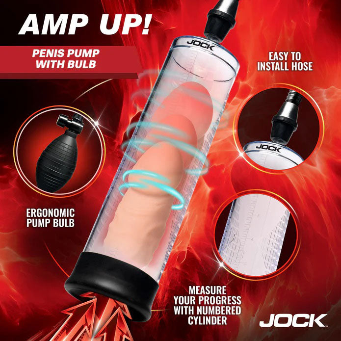 Amp Up Penis Pump With Bulb - Clear