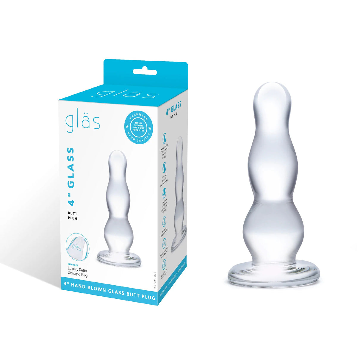 4 Inch Glass Butt Plug
