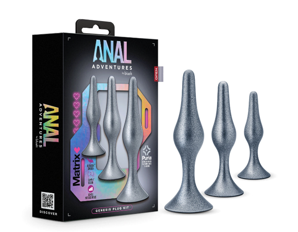 Anal Adventures Matrix - Genesis Plug Kit - Stellar Silver