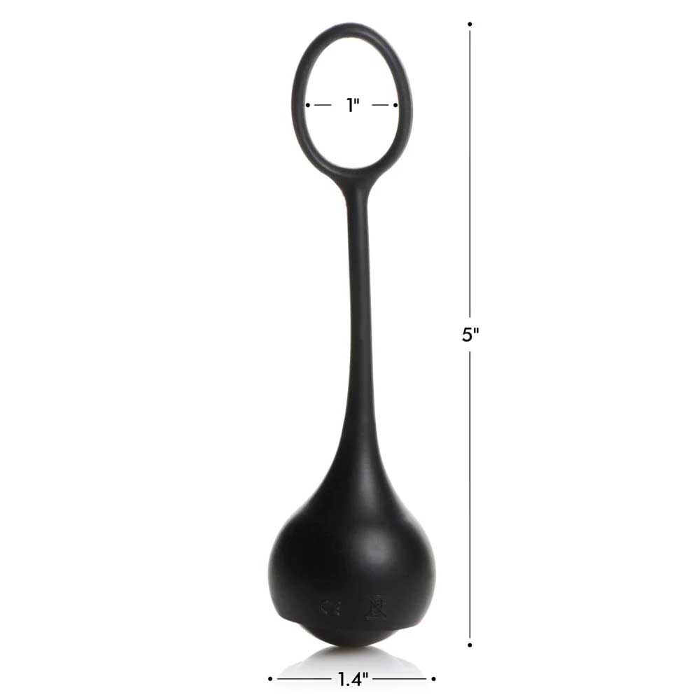 Cock Dangler Silicone Penis Strap With Weights - Black