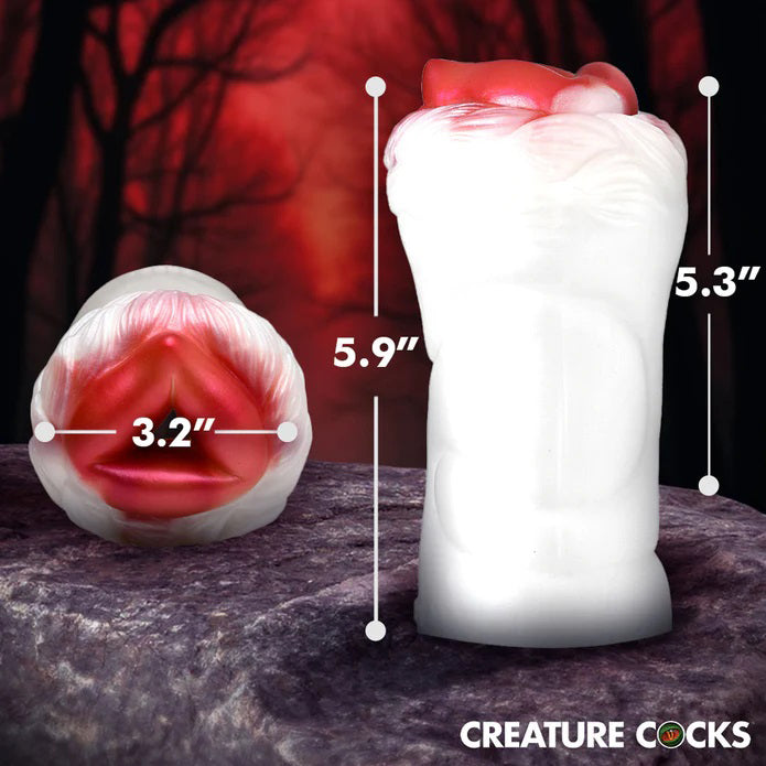Snow She-Wolf Silicone Stroker - White