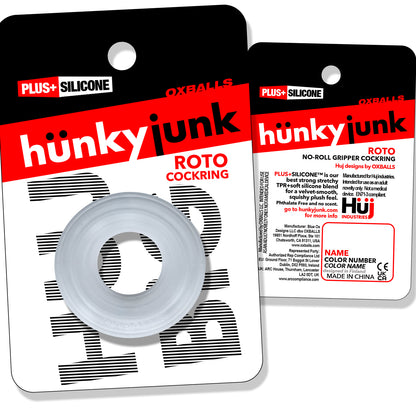 Roto Grooved Gripper-Ribbed Cockring Clear Steam