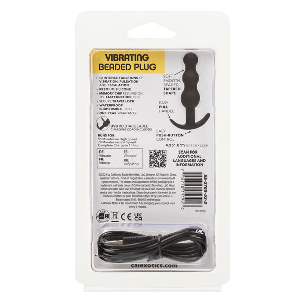 Boundless Vibrating Beaded Plug Rechargeable - Black