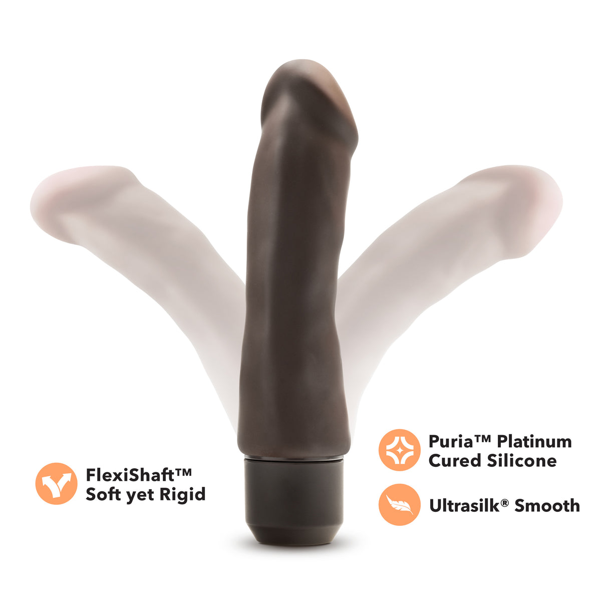 Dr. Skin Silicone  Dr. Steve - 7 Inch Vibrating Dildo - Brown