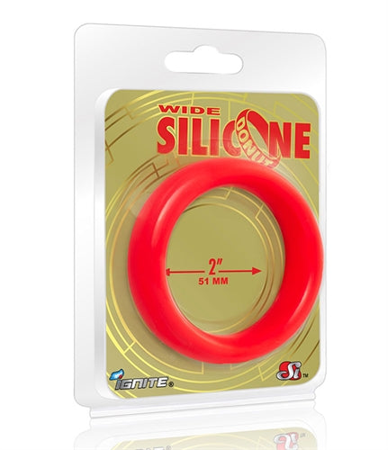 Wide Silicone Donut - Red - 2-Inch Diameter