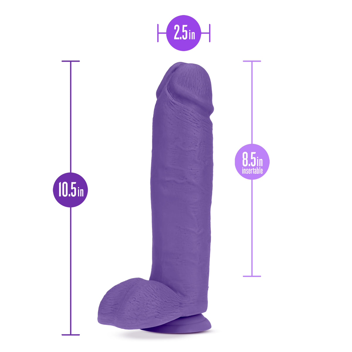 Au Naturel - Bold - Huge - 10 Inch Dildo - Purple