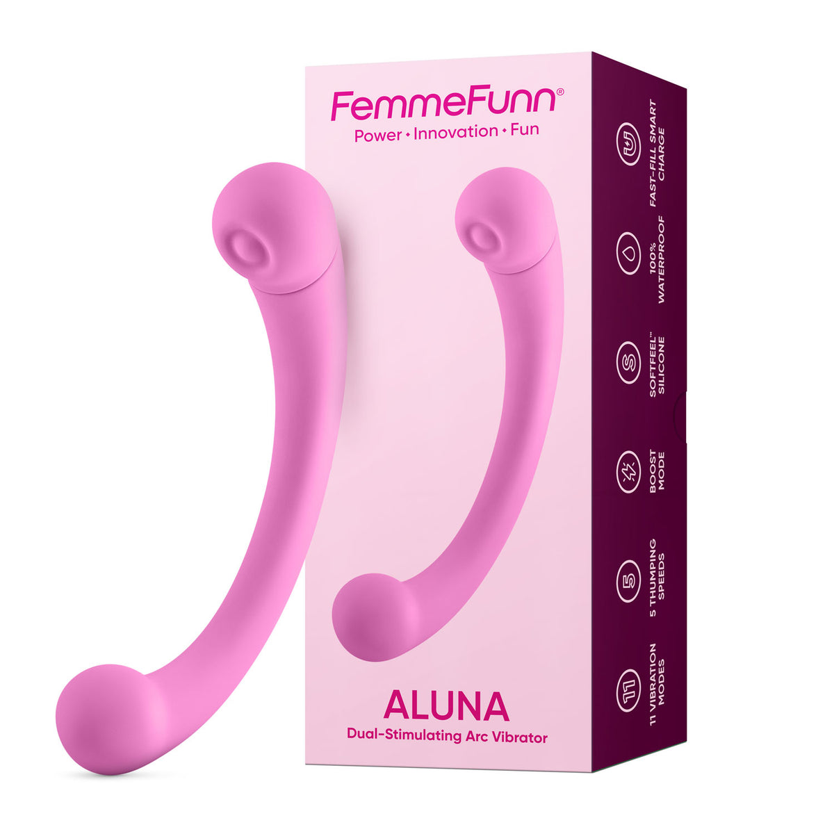 Aluna Dual Stimulating Arc Vibrator - Pink