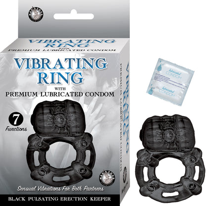 Vibrating Ring Black Pulsating Erection Keeper - Black