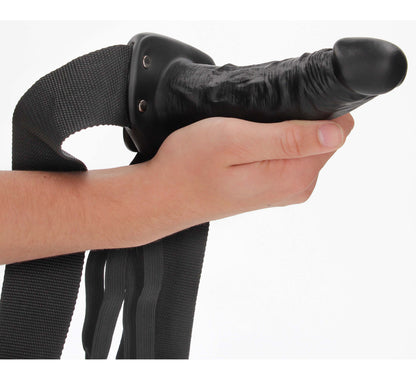 Hollow Strap-on Without Balls 6 Inch - Black