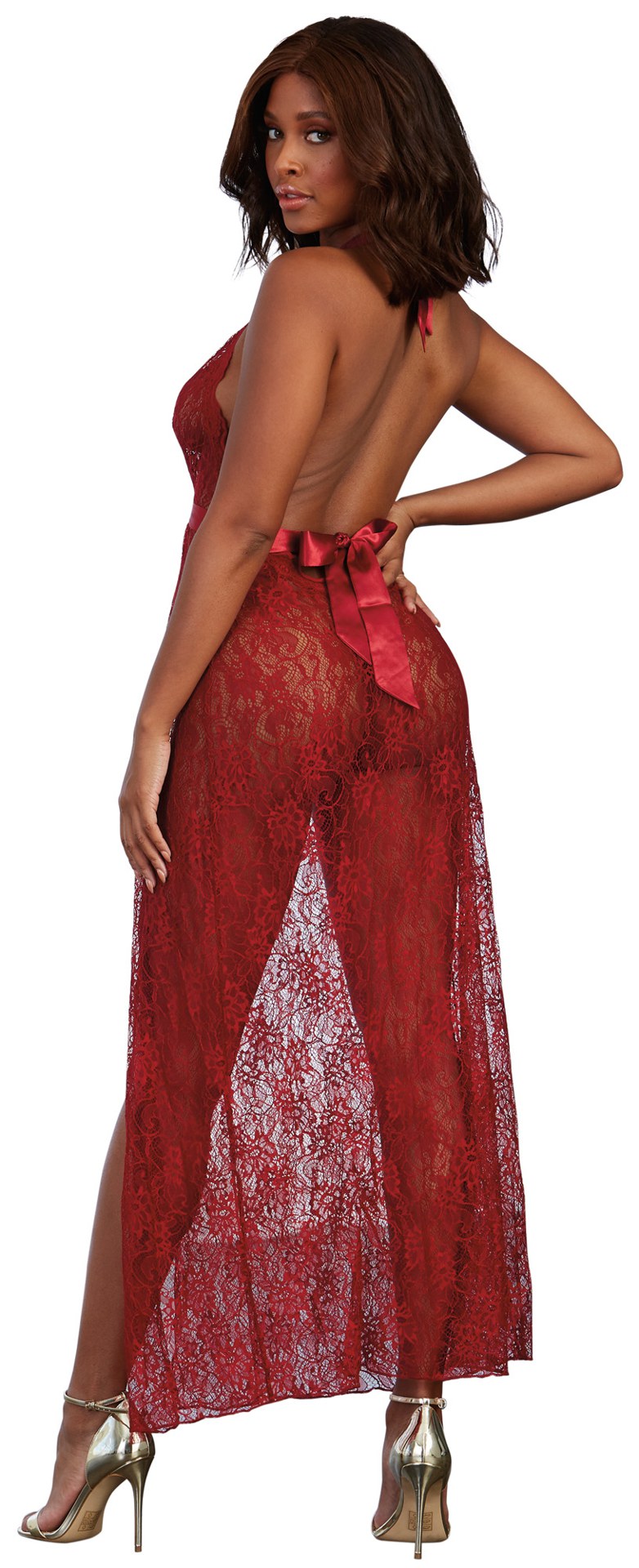 Gown, G-String - Small - Garnet
