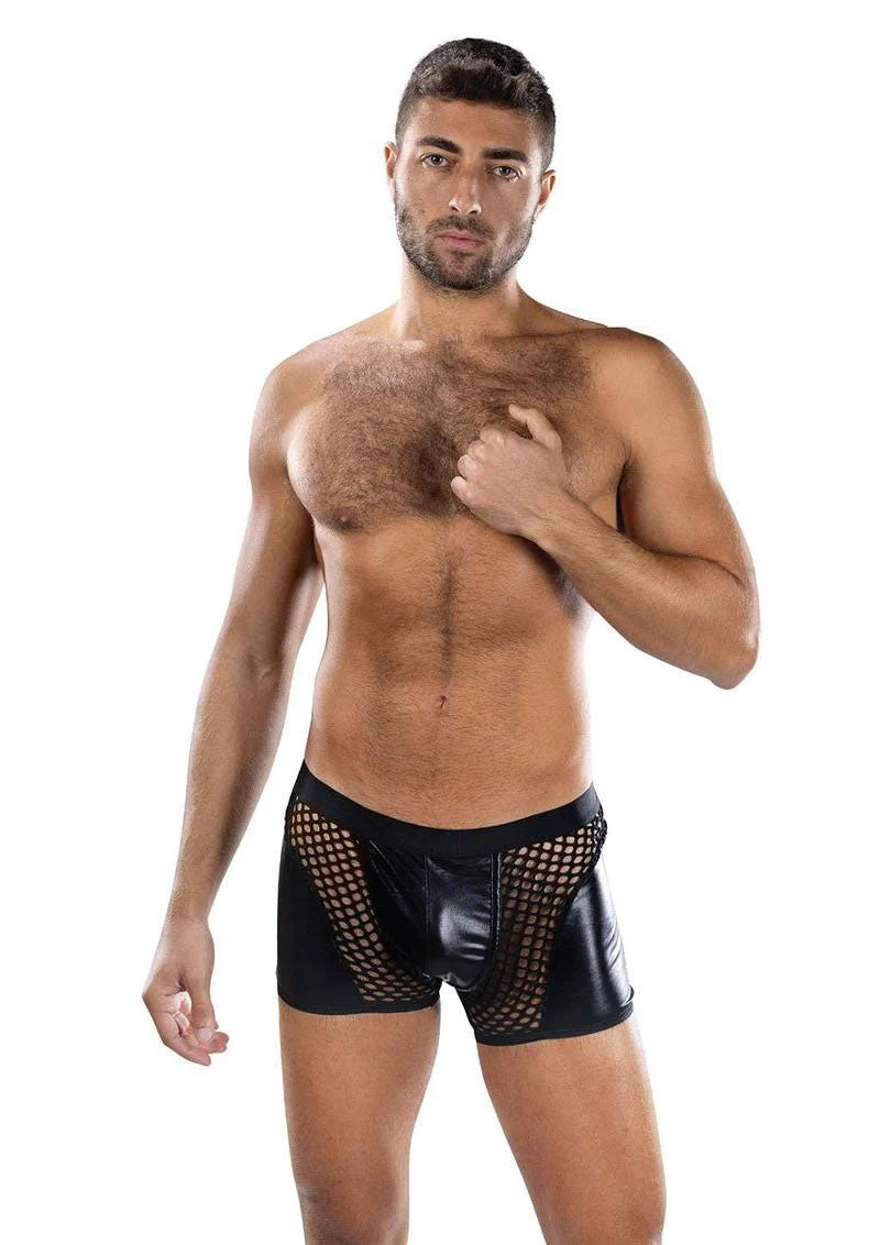 Sheer Contrast Boxer Briefs - Os - Black
