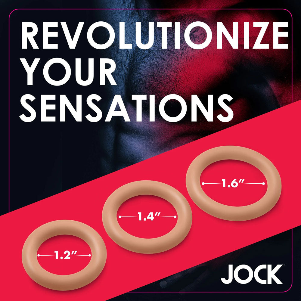 Jock Silicone Cock Ring Set in - Medium