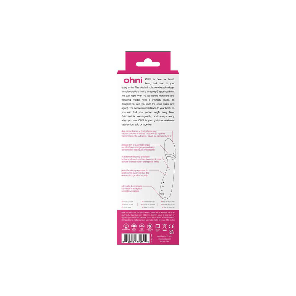 Ohni Rechargeable G-Spot Thrusting Vibe Pink
