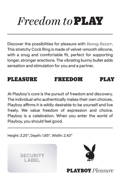 Playboy Pleasure - Bunny Buzzer - Cock Ring - Deep Teal