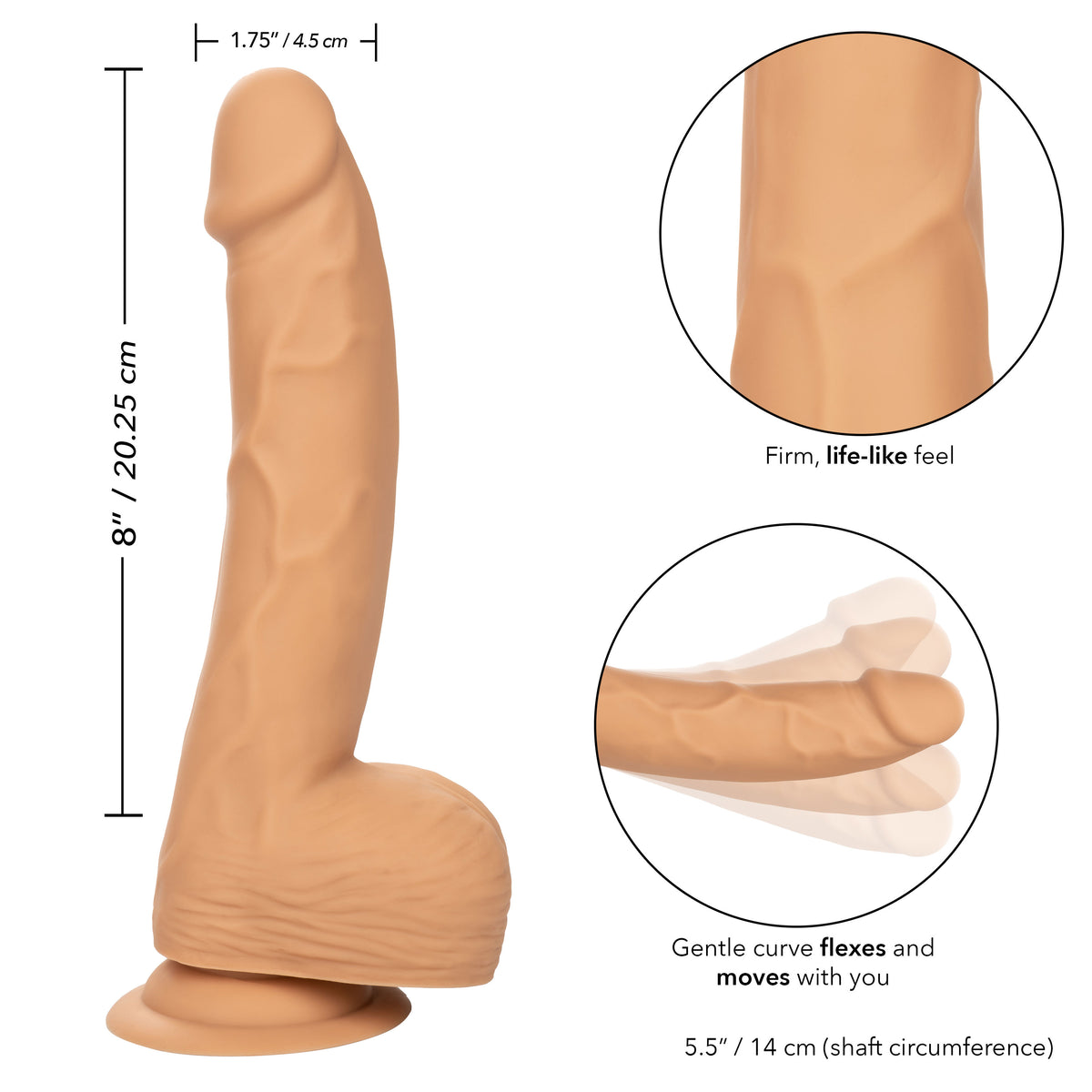 Silicone Studs 8 Inch - Ivory
