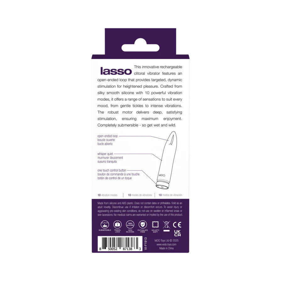 Lasso Rechargeable Clitoral Bullet Vibrator - Purple