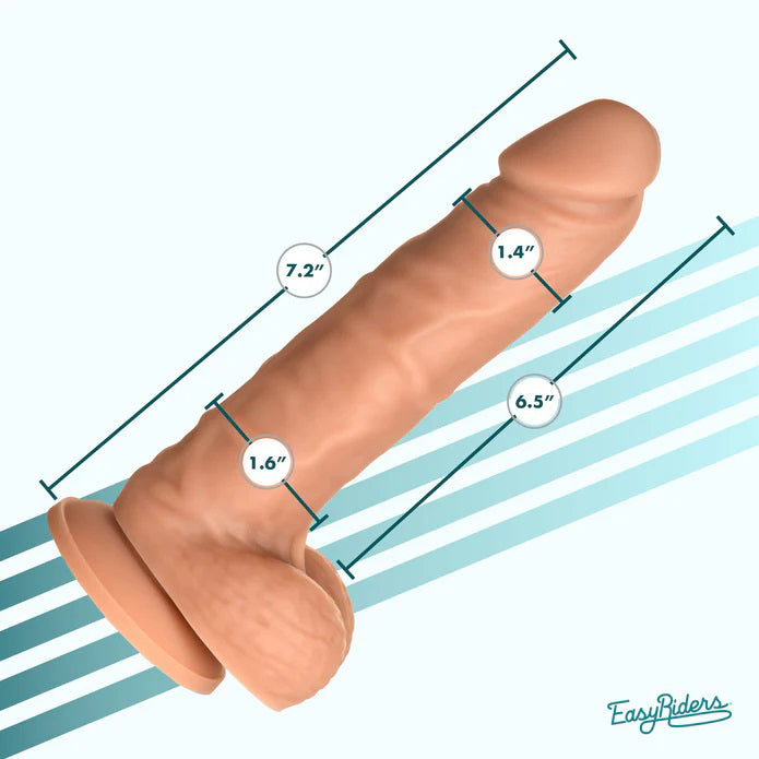 Easy Riders 7" Silicone Dildo With Balls - Medium