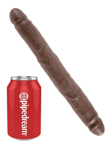 King Cock 12 Inch Slim Double Dildo - Brown