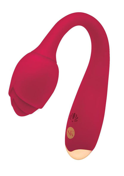 Secret Kisses Rosegasm Long Stem Flexi G-Spot Vibe Rose - Red
