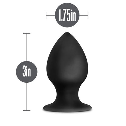 Anal Adventures - Platinum - Silicone Anal Stout  Plug - Medium - Black
