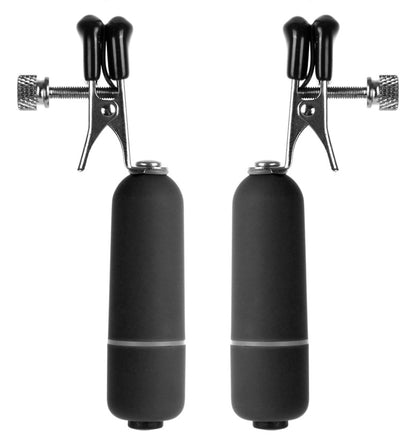 Vibrating Nipple Clamps - Black
