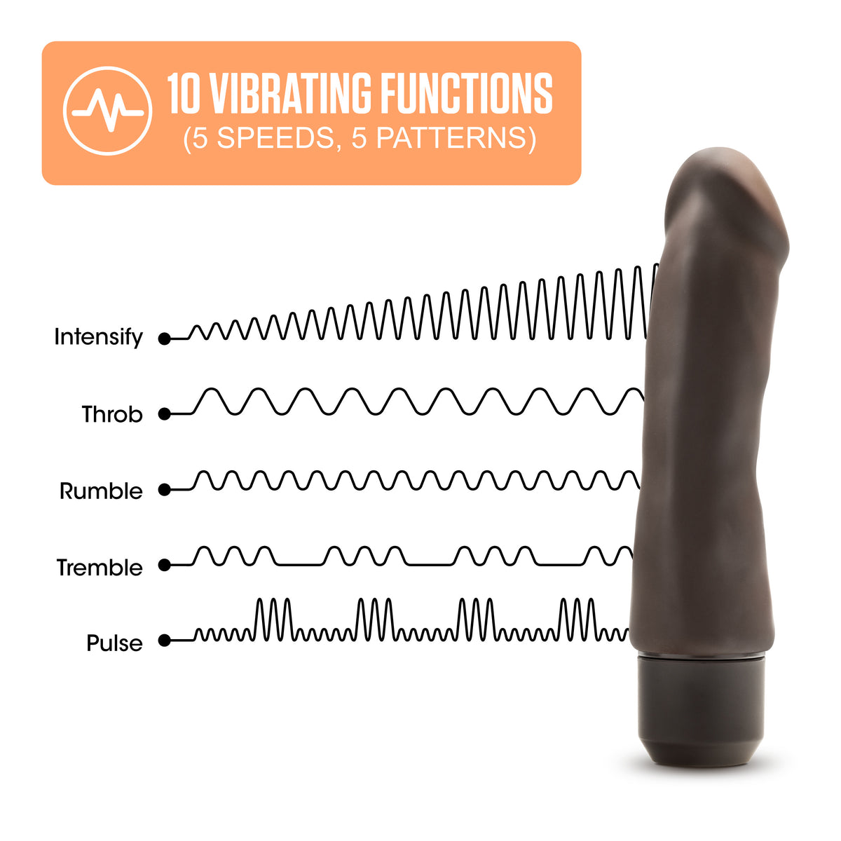 Dr. Skin Silicone  Dr. Steve - 7 Inch Vibrating Dildo - Brown