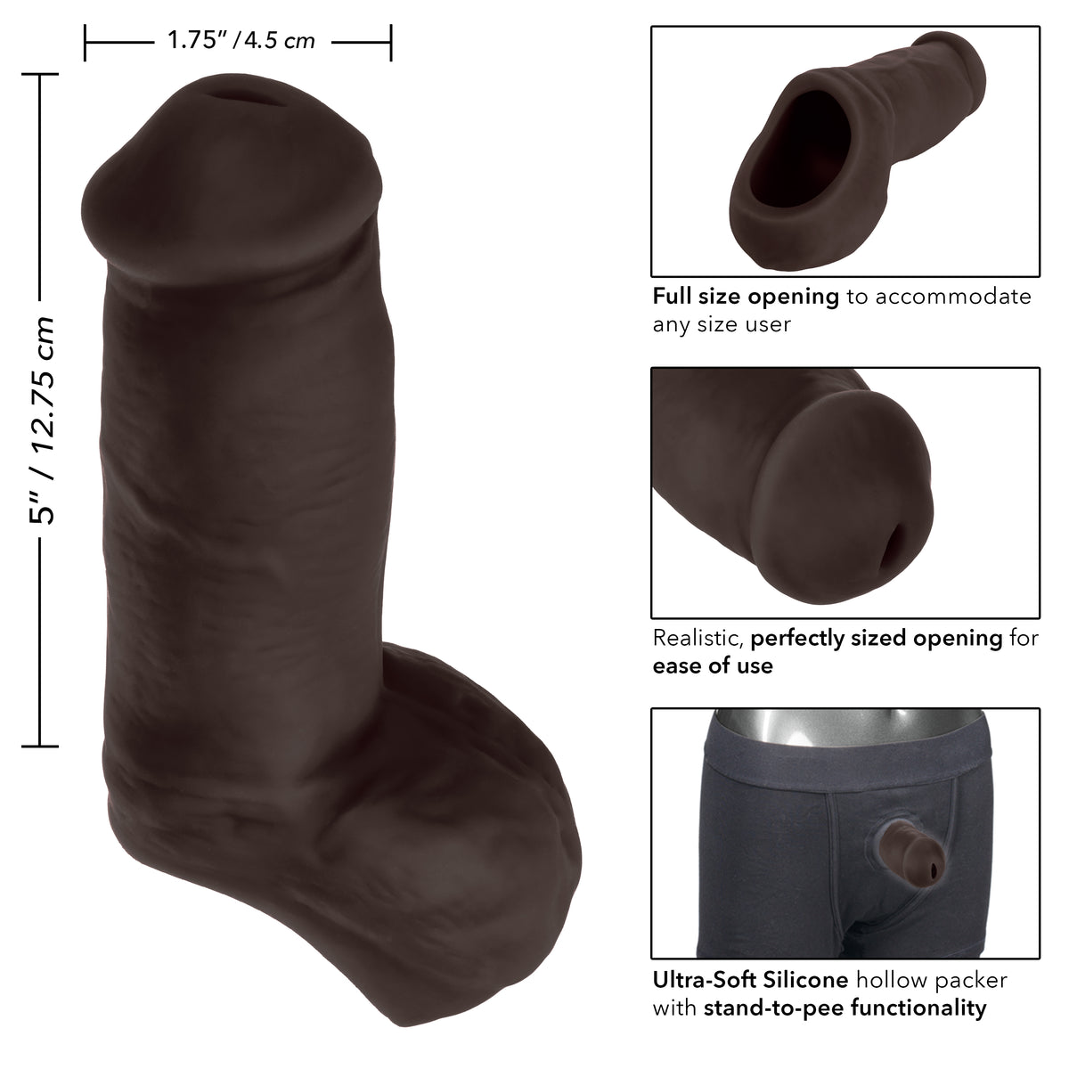 Packer Gear 5 Inch Ultra-Soft Silicone Stp Packer - Black