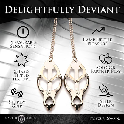 Primal Spiked Clover Nipple Clamps - Silver