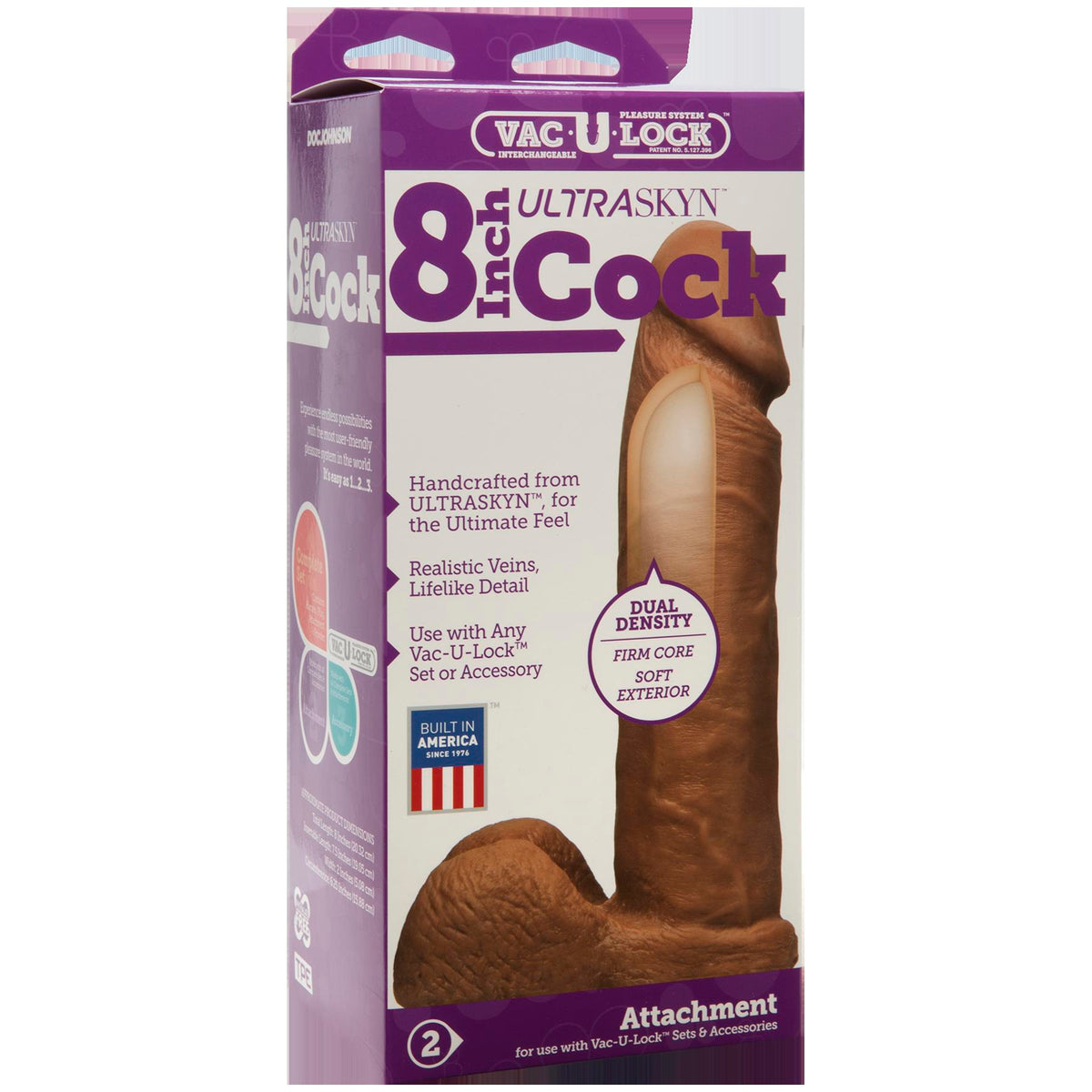 Vac-U-Lock 8-Inch Ultraskyn Cock - Caramel