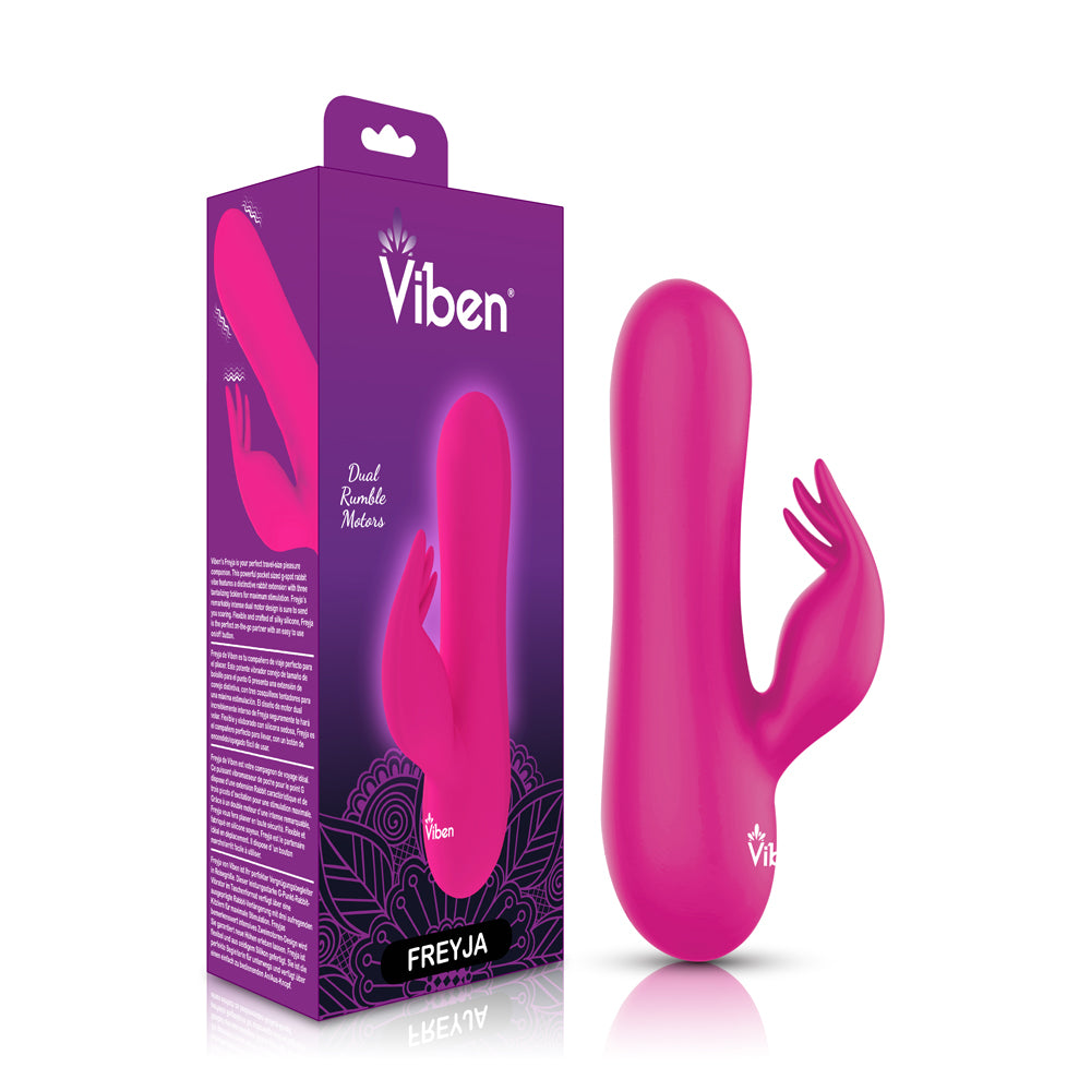 Freyja Mini Triple Ticklers Rabbit Vibe - Hot Pink