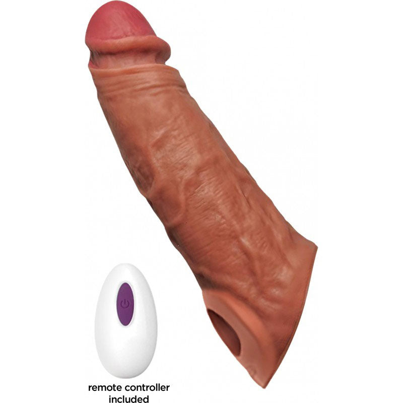 Thick Dick Vibrating Sleeve with Remote Control - Vanilla