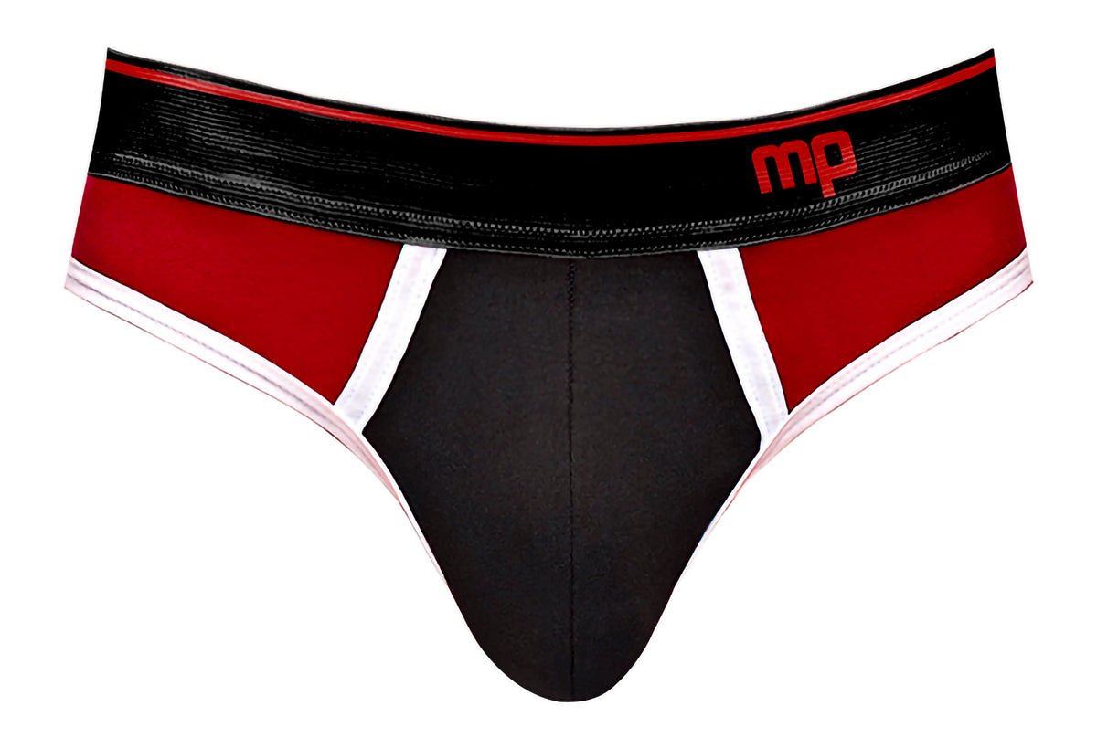 Retro Sport Panel Thong - S/ M - Red/ Black