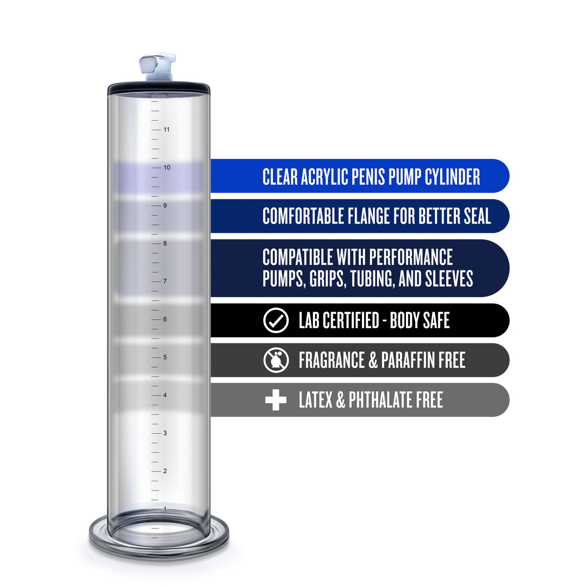 Performance  12 Inch X 2.5 Inch Penis Pump  Cylinder  Clear