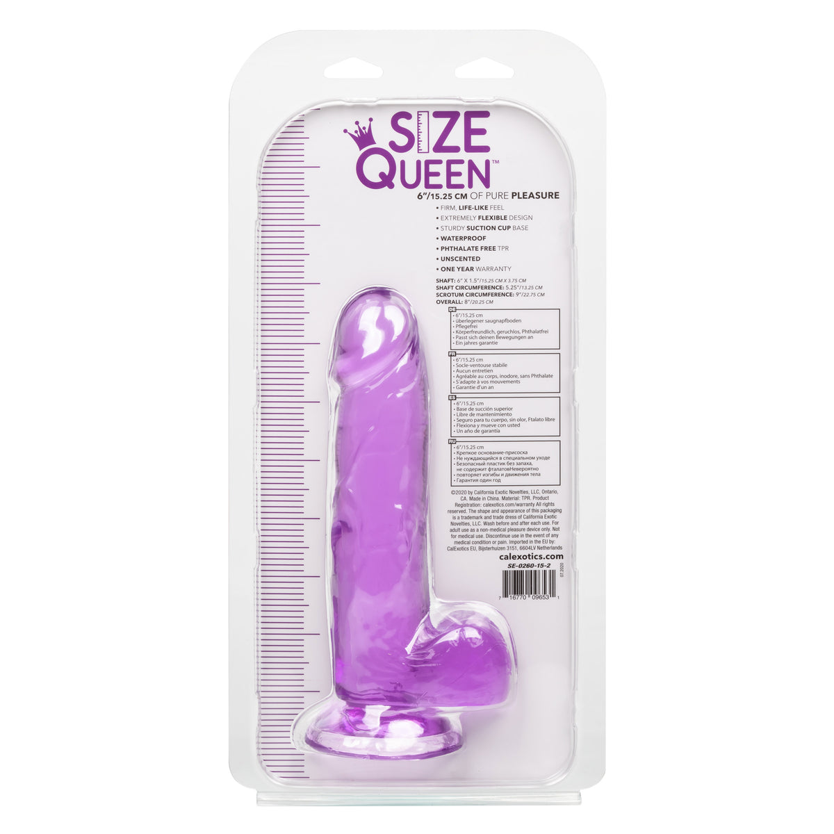 Size Queen 6 inch/15.25 Cm - Purple