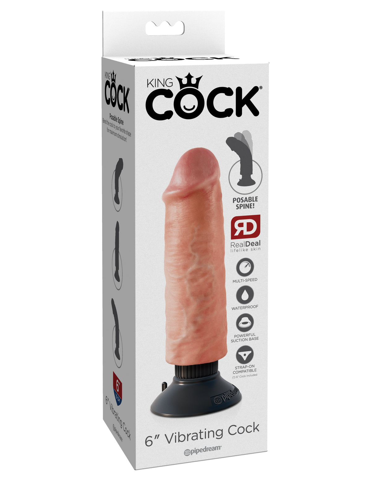 King Cock 6-Inch Vibrating Cock - Light