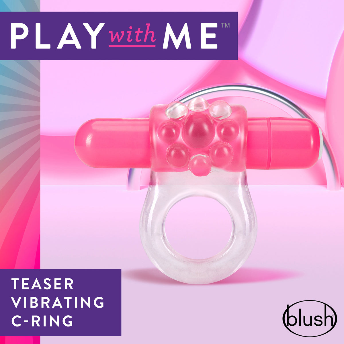 Play With Me  Teaser Vibrating C-Ring  Pink