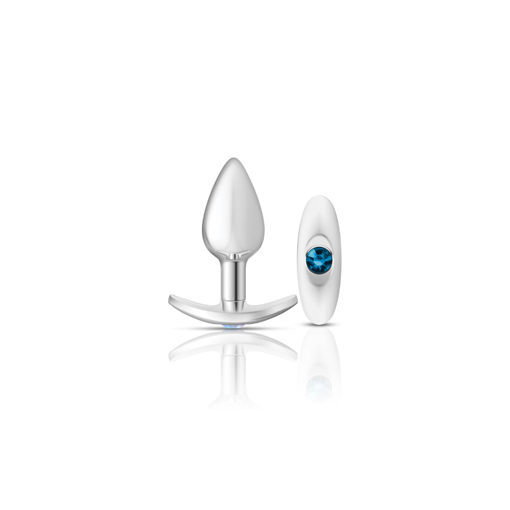 Silver Anchor Buttplug Kit - Clear Iridescent/teal