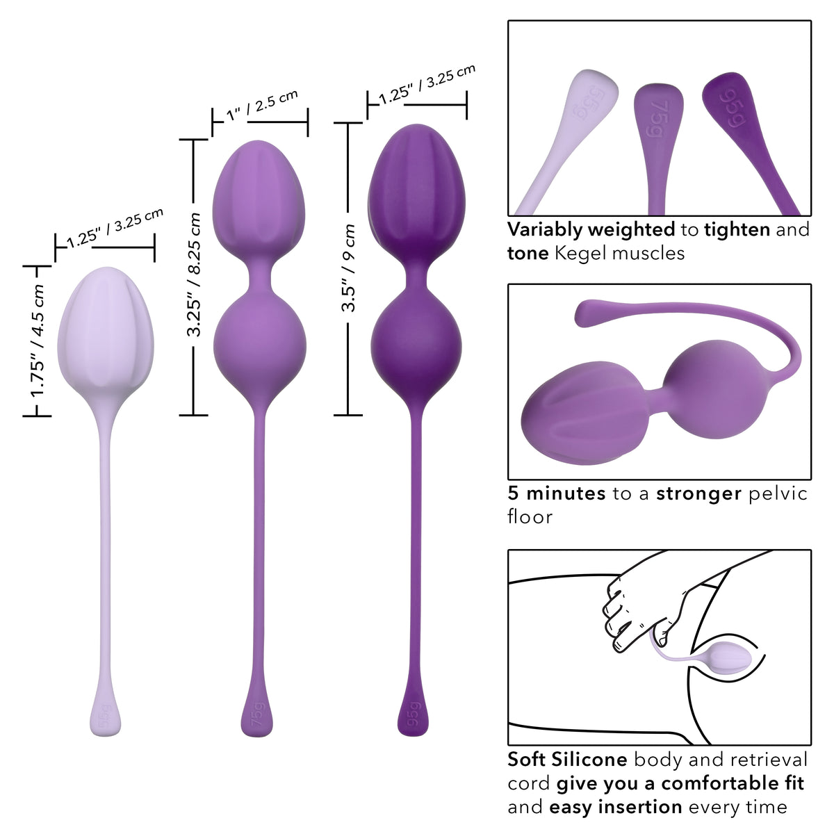 Kegel Training 3-Piece Set - Purple