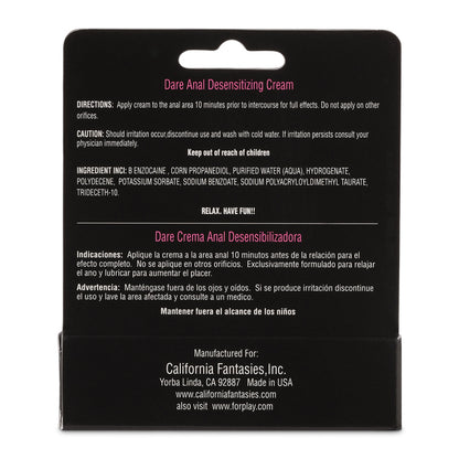 Dare - Anal Desensitizing Cream - 0.5 Oz.