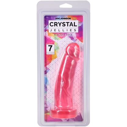 Crystal Jellies - Realistic Cock - 7 Inch Pink