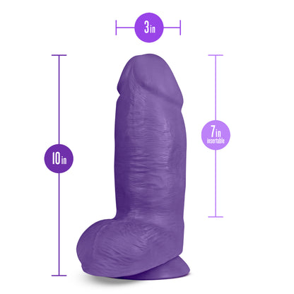 Au Naturel - Bold - Chub - 10 Inch Dildo - Purple