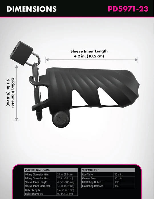 Fantasy C-Ringz Remote-Controlled Vibrating Cock Blocker - Black